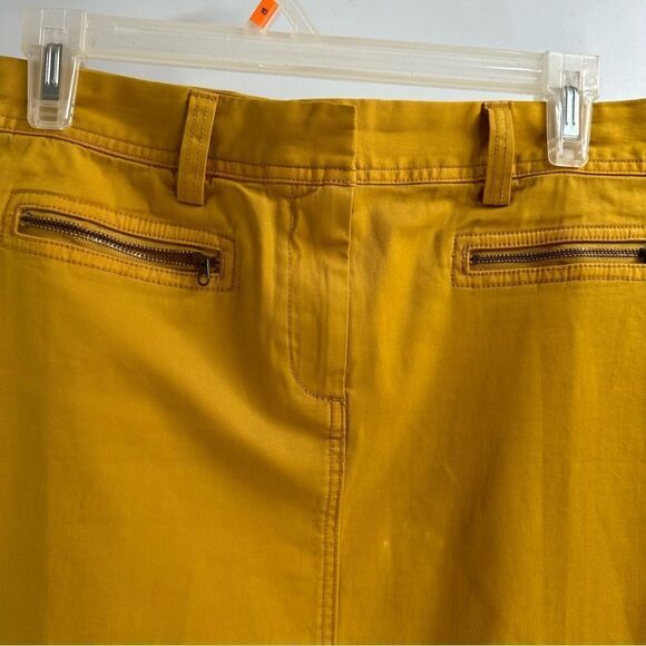 Orvis Size 6 Mustard Yellow Cotton w/Stretch Straight Skirt - Picture 2 of 9